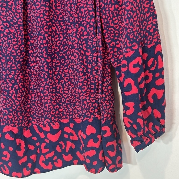 Vineyard Vines Falling for Leopard Long Sleeve Blouse Sz XL Women’s top - Picture 4 of 7